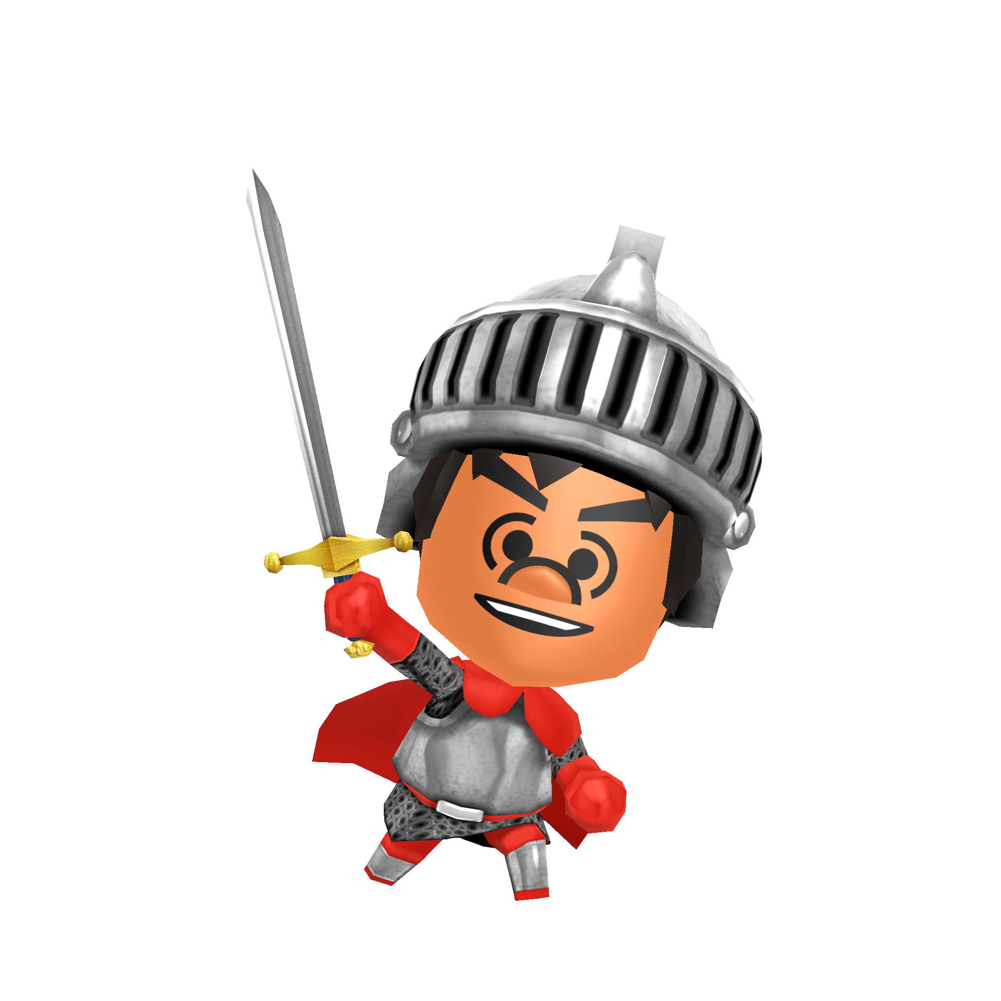Miitopia (3DS) press kit promotional art for a Warrior hero.