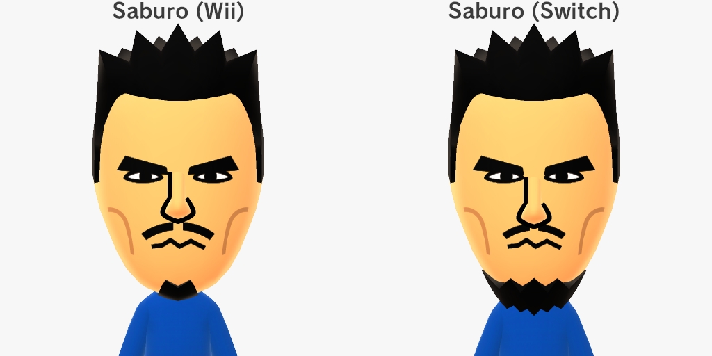 Comparison between Saburo (Wii), left, and Saburo (Switch), right